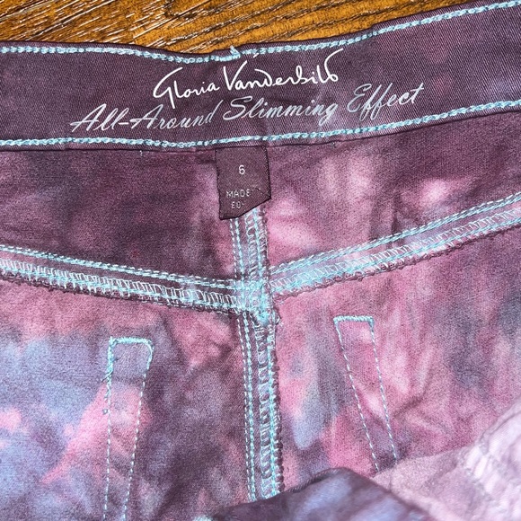 Deep Purple Acid Wash Retro Grunge Straight Leg Slim Fit Skinny Jeans Size 6 - Picture 8 of 10